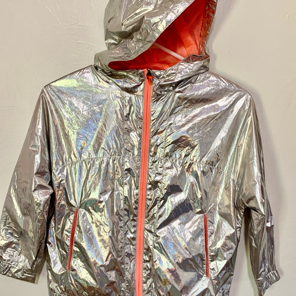 Zara Silver and Orange Raincoat for Stylish Weather Protection